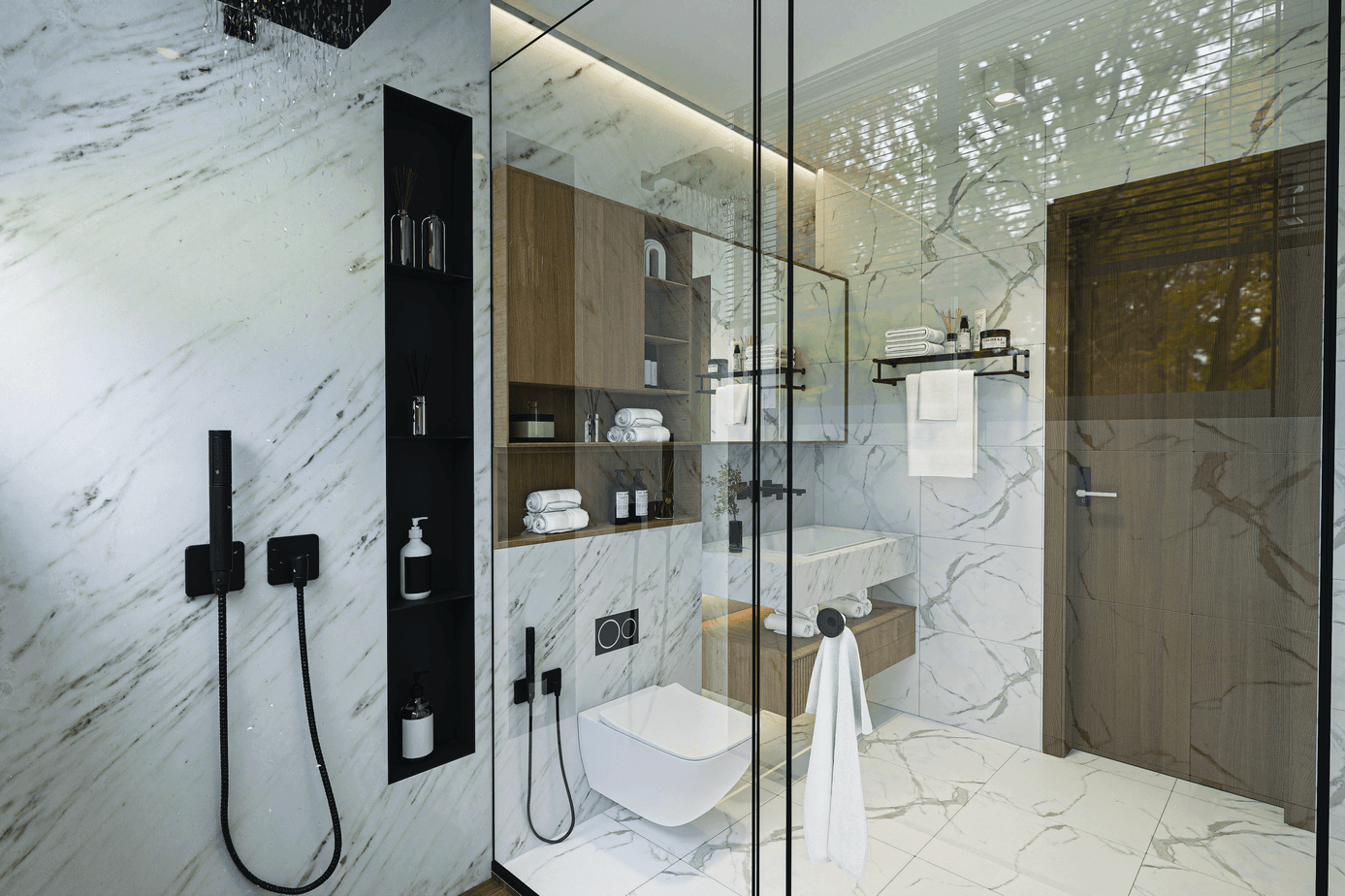 Line — Banyo mimari görselleştirmesi
